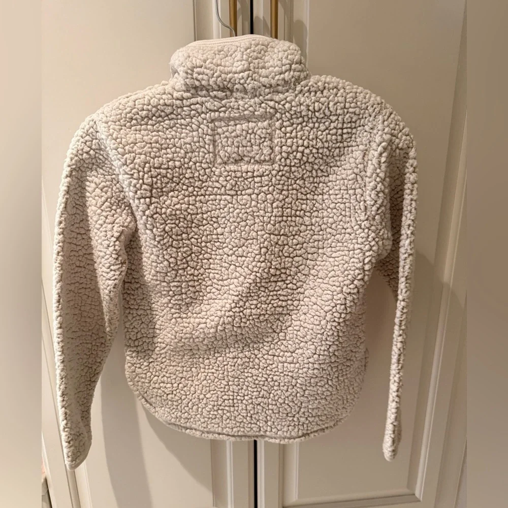 Girls Cream Sherpa cuddly quarter zip Sweater - Picture 2 of 3